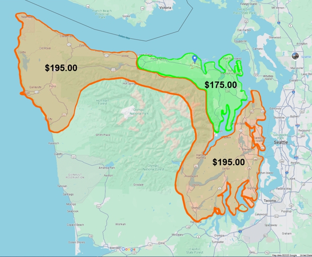 Affordable Hot Tub Repair Service Area Map